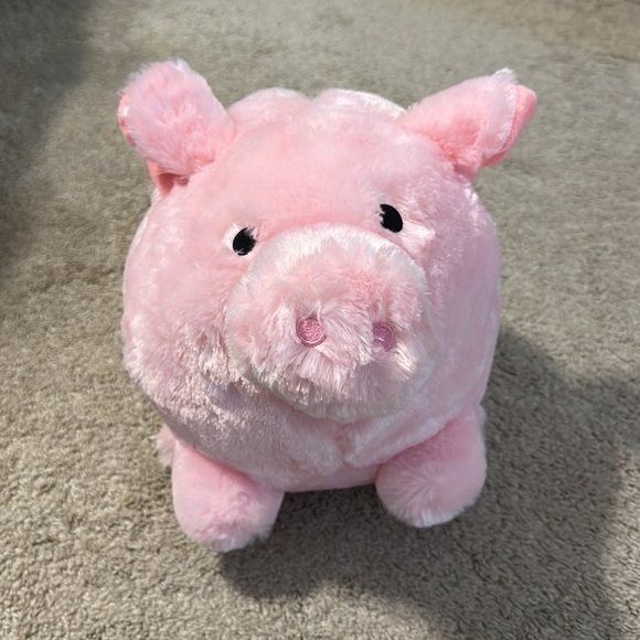 FAB NY Pink Plush Piggy Bank fStuffed Animal Coin Banks with Stopper Fuzzy - Picture 9 of 10